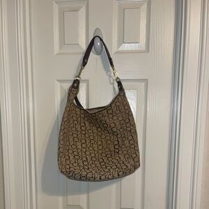Calvin Klein Tan Monogram Hobo Bag